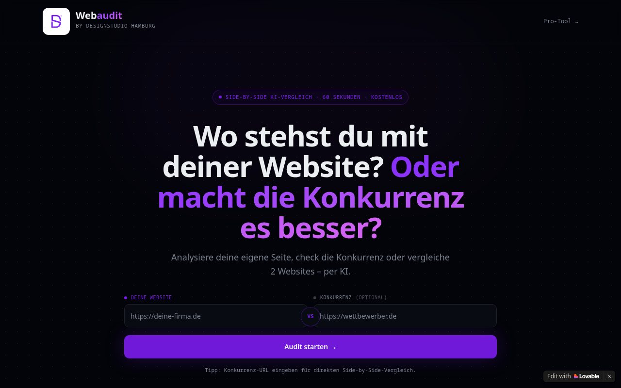 Screenshot: Webaudit